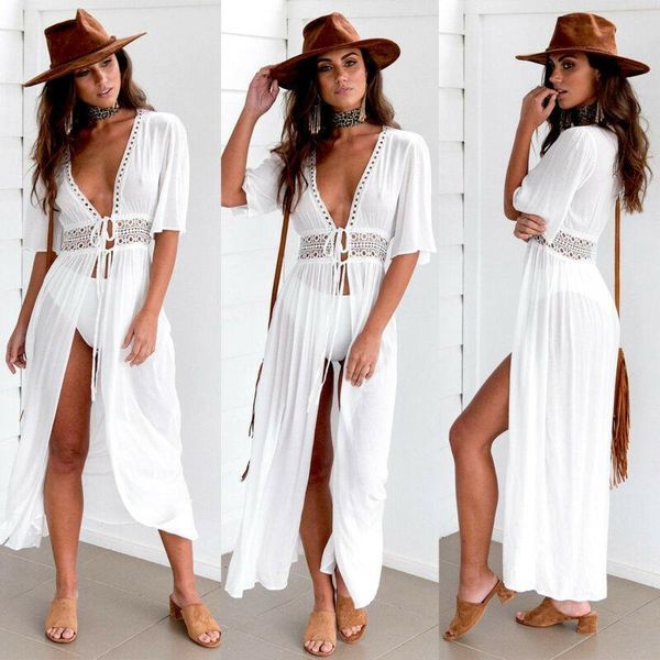 2019 summer pareo beach cover up women tunics for beach short sleeve v neck white beach dress wear swimwear vestidos cover up, Black;gray
2019 summer pareo beach cover up women tunics for beach short sleeve v neck white beach dress wear swimwear vestidos cover up, Black;gray