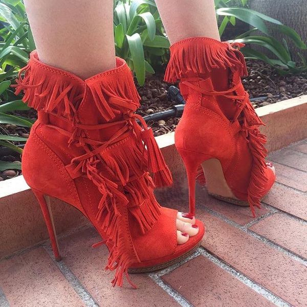 woman autumn tassel short boots beige black blue suede fringed lace-up ankle boots open toe high heel
woman autumn tassel short boots beige black blue suede fringed lace-up ankle boots open toe high heel