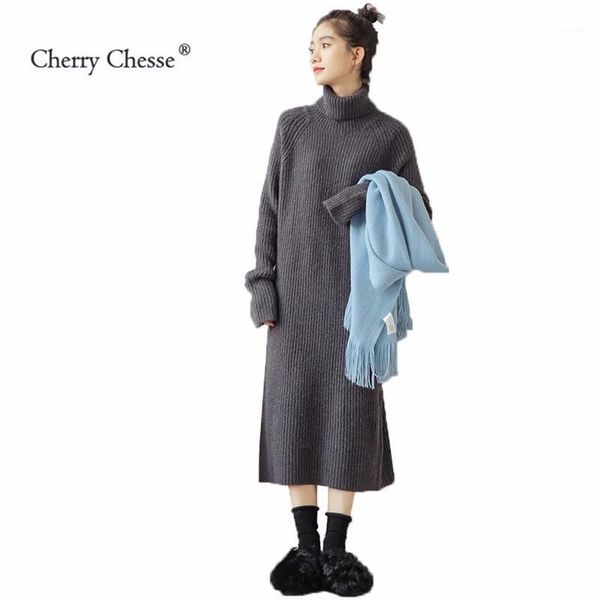 cherry chesse vintage women dress turtleneck mid calf solid loose dress female autumn winter1, Black;gray
cherry chesse vintage women dress turtleneck mid calf solid loose dress female autumn winter1, Black;gray