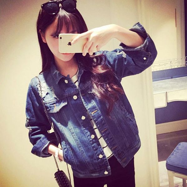 women's jackets fashion turn-down collar denim jacket for women cotton short jean frayed oversized and coats, Black;brown
women's jackets fashion turn-down collar denim jacket for women cotton short jean frayed oversized and coats, Black;brown
