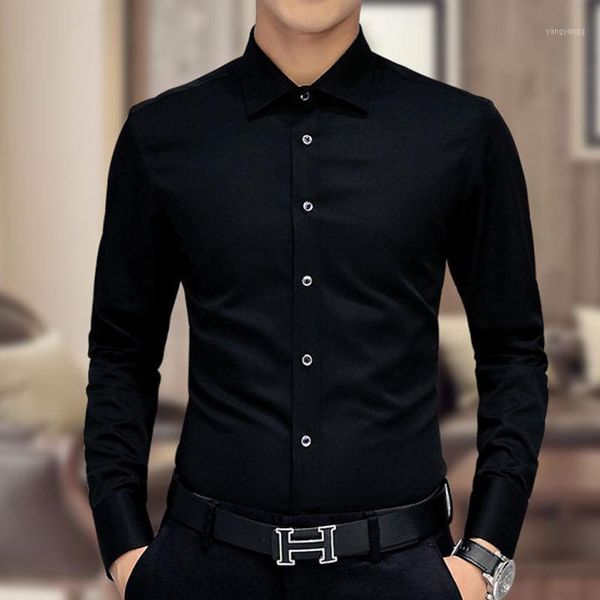fall winter men's thin lapel long sleeve korean slim slim-high-end anti-wrinkle shirt1, White;black
fall winter men's thin lapel long sleeve korean slim slim-high-end anti-wrinkle shirt1, White;black