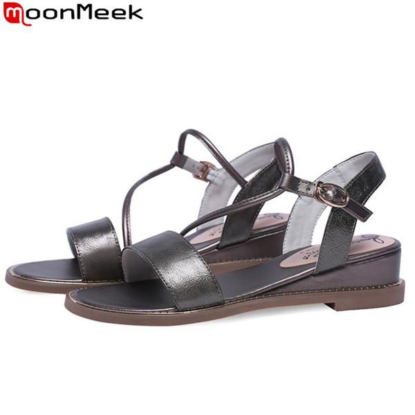 moonmeek big size 34-43 fashion summer new shoes woman buckle genuine leather shoes women wedges sandals women 2020, Black
moonmeek big size 34-43 fashion summer new shoes woman buckle genuine leather shoes women wedges sandals women 2020, Black