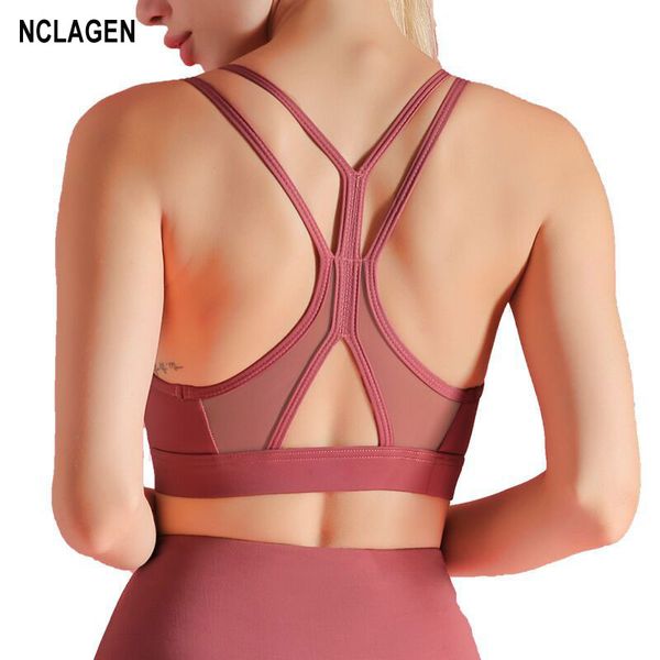 nclagen sports bra high impact support female push up crop women cross thin shoulder strap brassiere gym workout underwear, White;black
nclagen sports bra high impact support female push up crop women cross thin shoulder strap brassiere gym workout underwear, White;black