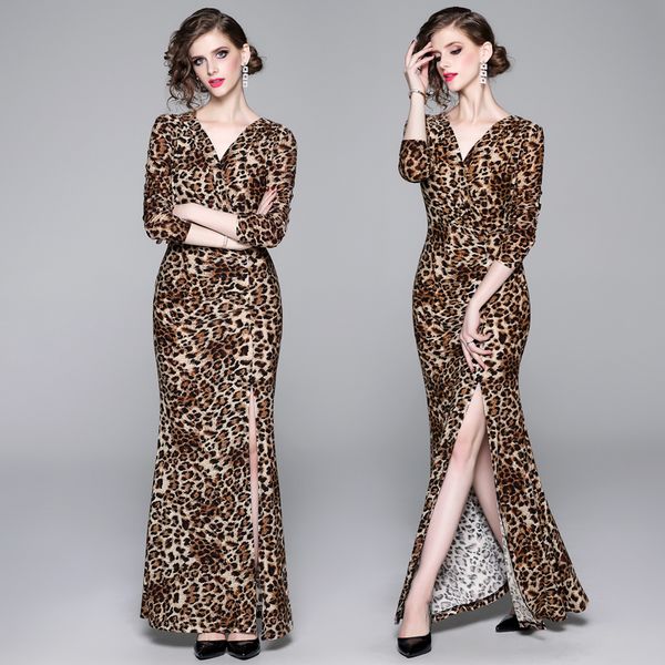 womens runway leopard designer in cleavage v autumn elegant long maxi party dress for woman l2va, Black;gray
womens runway leopard designer in cleavage v autumn elegant long maxi party dress for woman l2va, Black;gray