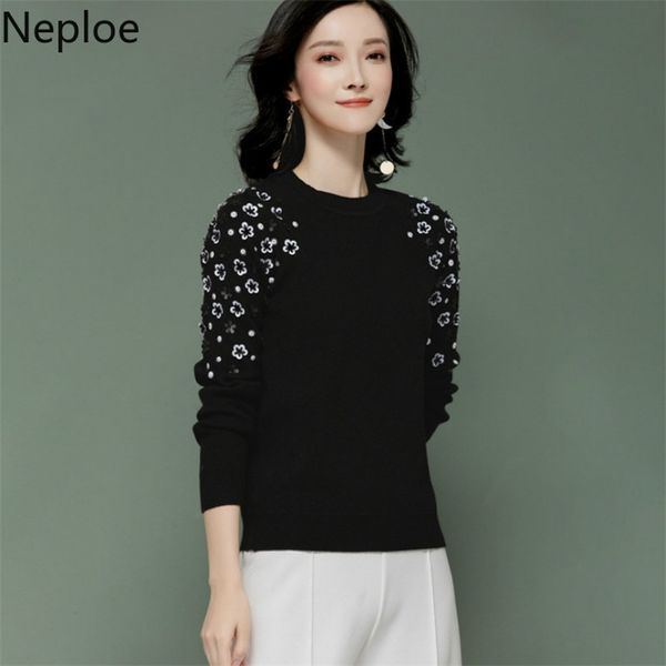 neploe o neck pullover loose sweater women elegant foral knit bottom jersey mujer invierno autumn wild student 46079 201128, White;black
neploe o neck pullover loose sweater women elegant foral knit bottom jersey mujer invierno autumn wild student 46079 201128, White;black