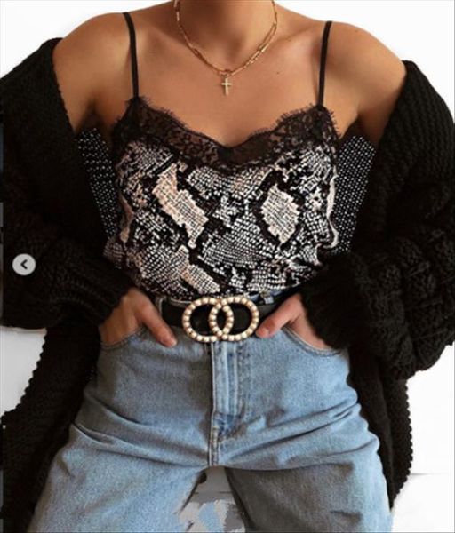 summer cami women sleeveless v neck leopard print snake print camis lace patchwork slim club party camisole, White
summer cami women sleeveless v neck leopard print snake print camis lace patchwork slim club party camisole, White