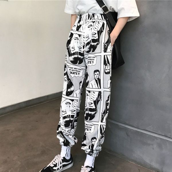 women pants loose sports casual beam foot harem pants comics printed joggers pants mens hip hop casual trousers 1017, Black;white
women pants loose sports casual beam foot harem pants comics printed joggers pants mens hip hop casual trousers 1017, Black;white