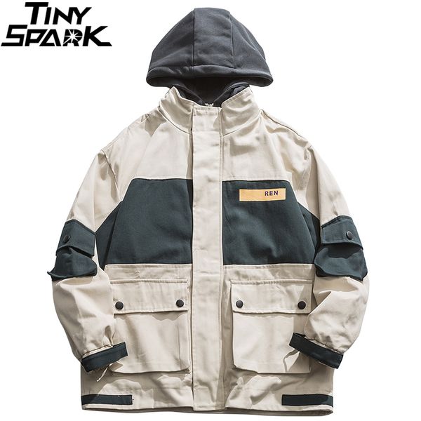 hip hop streetwear hooded jacket spring mens harajuku windbreaker color block patchowork track coat zipper kg-477, Black;brown
hip hop streetwear hooded jacket spring mens harajuku windbreaker color block patchowork track coat zipper kg-477, Black;brown