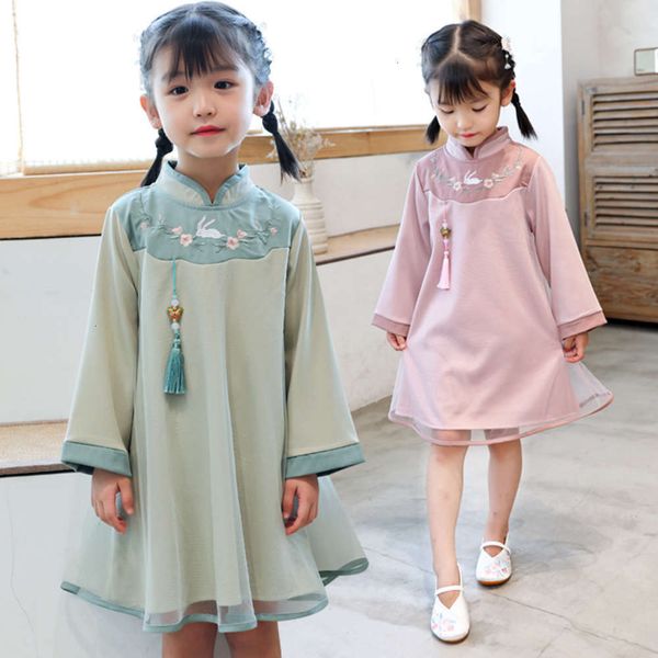 chine 2019 girls' flower drs bunny hanfu sle autumn gauze skirt tang suit children's wear ibrfer62, Red;yellow
chine 2019 girls' flower drs bunny hanfu sle autumn gauze skirt tang suit children's wear ibrfer62, Red;yellow