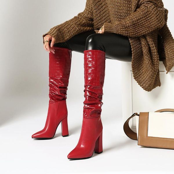 red over the knee boots women boots pointed toe stiletto long high heel fashion lady winter 34-431, Black
red over the knee boots women boots pointed toe stiletto long high heel fashion lady winter 34-431, Black