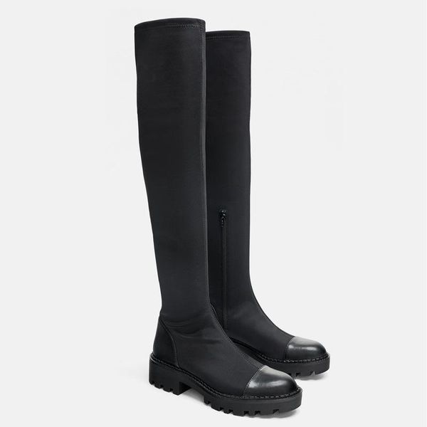 same designwomen's over-the-knee boots elastic slim boots 2020 winter new round toe zipper high, Black
same designwomen's over-the-knee boots elastic slim boots 2020 winter new round toe zipper high, Black