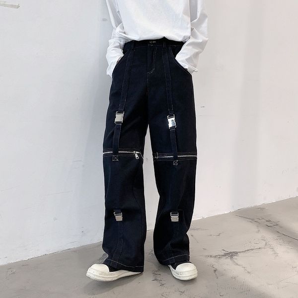 2020 men adjustable straight men's trousers streetwear hip fashion black dress stage pants 37le
2020 men adjustable straight men's trousers streetwear hip fashion black dress stage pants 37le