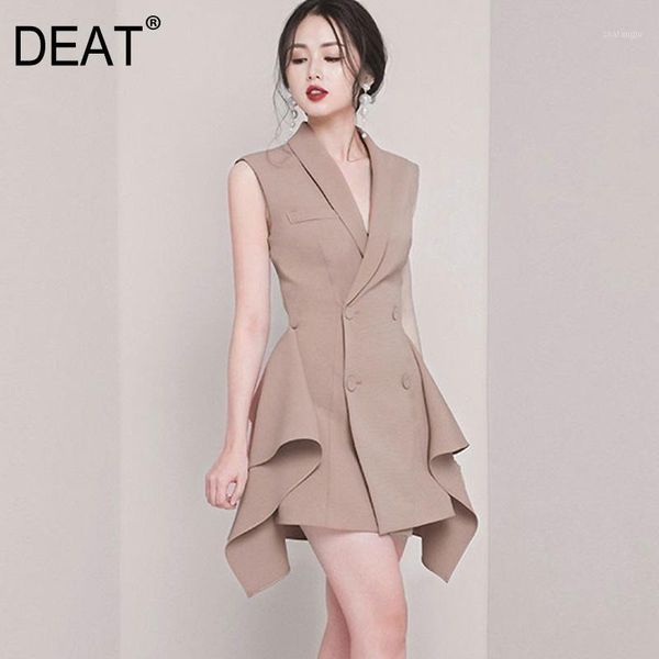 deat 2020 spring new fashion trend clothing double-breasted irregular temperament slim professional dress sleeveless dress wi1991, Black;gray
deat 2020 spring new fashion trend clothing double-breasted irregular temperament slim professional dress sleeveless dress wi1991, Black;gray