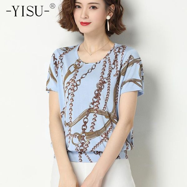 yisu women summer tee shirt short sleeve o neck ice silk t shirt chain pattern print t-shirt female breathable tshirt women1, White
yisu women summer tee shirt short sleeve o neck ice silk t shirt chain pattern print t-shirt female breathable tshirt women1, White