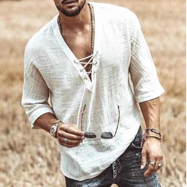 summer casual men's shirt chest lace-up casual patchwork short sleeve shirt v-neck pullover clothing trend pure color slim shir1, White;black
summer casual men's shirt chest lace-up casual patchwork short sleeve shirt v-neck pullover clothing trend pure color slim shir1, White;black