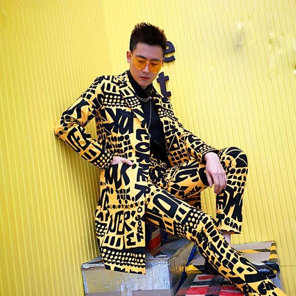 men's suits & blazers men long casual slim fit sets 2pcs (jacket+pant) male blazer yellow suit jacket nightclub stage singer dj clothes, White;black
men's suits & blazers men long casual slim fit sets 2pcs (jacket+pant) male blazer yellow suit jacket nightclub stage singer dj clothes, White;black