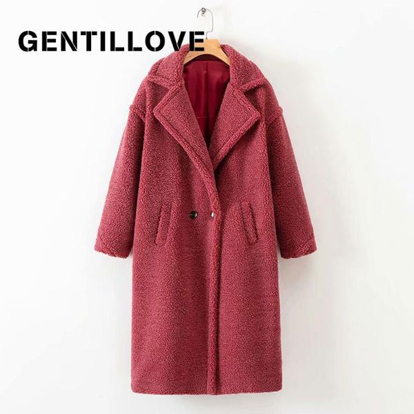 women's fur & faux gentillove lambswool outwear winter woolen long jackets women thick warm cashmere jacket elegant vintage teddy coat, Black
women's fur & faux gentillove lambswool outwear winter woolen long jackets women thick warm cashmere jacket elegant vintage teddy coat, Black