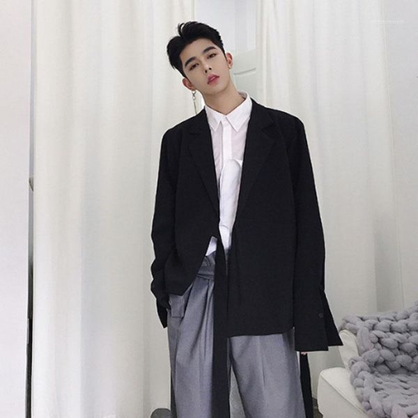 men's suits & blazers chiffon ties asymmetric design casual suit coat for men streetwear fashion loose blazer spring autumn male1, White;black
men's suits & blazers chiffon ties asymmetric design casual suit coat for men streetwear fashion loose blazer spring autumn male1, White;black