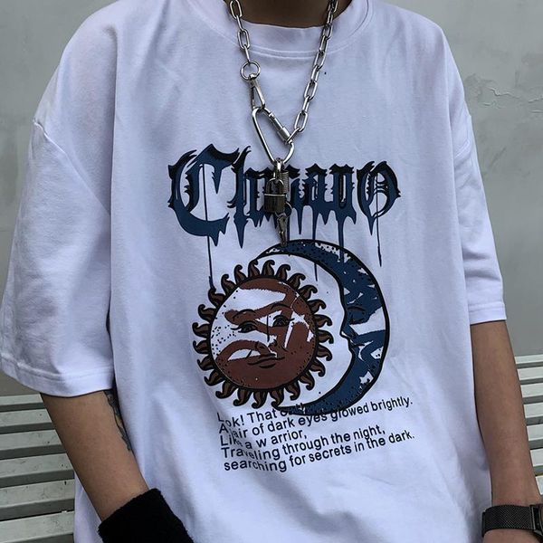 streetwear harajuku sun moon печати summer punk gothic женщины сыпучие с коротким рукавом топы vintage дропшиппинг белые одежды, White
streetwear harajuku sun moon печати summer punk gothic женщины сыпучие с коротким рукавом топы vintage дропшиппинг белые одежды, White