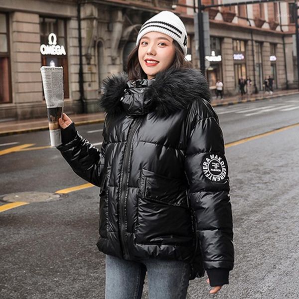 2020 fashion winter jacket women cotton padded coat outwear womens fur hooded glossy warm parkas1, Black
2020 fashion winter jacket women cotton padded coat outwear womens fur hooded glossy warm parkas1, Black