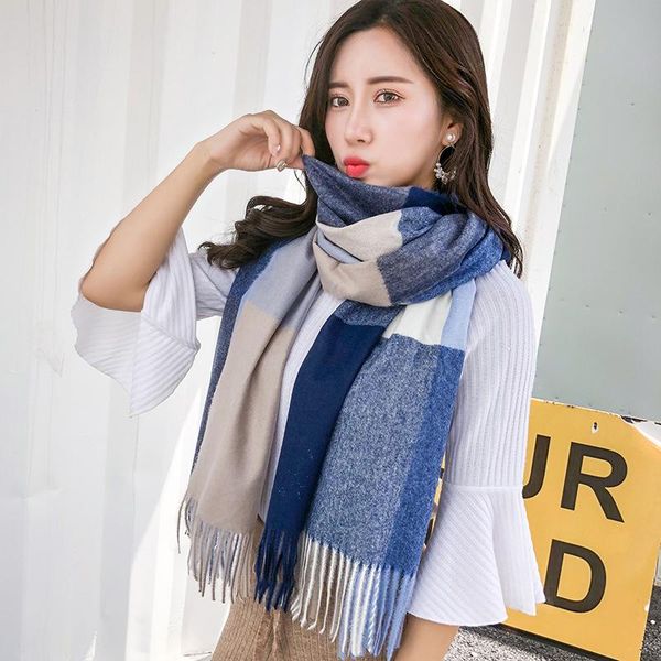 scarves 2021 european and american large plaid scarf autumn winter all-match classic cashmere shawl warmth padded c10, Blue;gray
scarves 2021 european and american large plaid scarf autumn winter all-match classic cashmere shawl warmth padded c10, Blue;gray