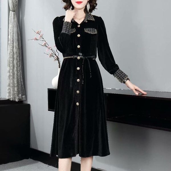 new women fashion full sleeve turn down collar dress, Black;gray
new women fashion full sleeve turn down collar dress, Black;gray