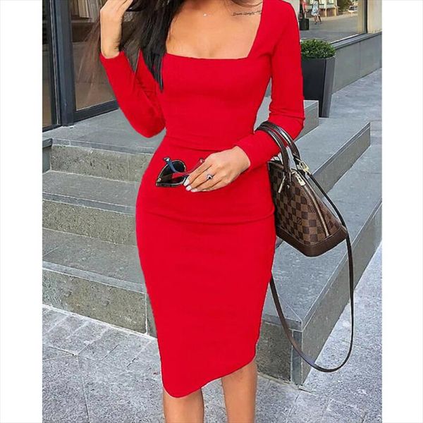 2019 womens elegant cocktail party slim fit dresses square collar long sleeve slim design bodycon black blue red midi dress, Black;gray
2019 womens elegant cocktail party slim fit dresses square collar long sleeve slim design bodycon black blue red midi dress, Black;gray