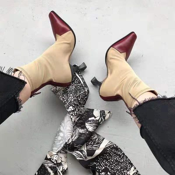 boots autumn ankle women high heels socks mixed colors elastic leather botines mujer winter shoes woman botas de, Black
boots autumn ankle women high heels socks mixed colors elastic leather botines mujer winter shoes woman botas de, Black