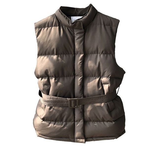 winter keep warm sleeveless vest women jacket solid harajuku stand collar belt puffer outwear loose fashion cotton padded vests, Black;brown
winter keep warm sleeveless vest women jacket solid harajuku stand collar belt puffer outwear loose fashion cotton padded vests, Black;brown