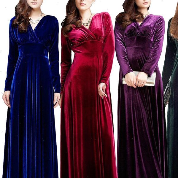 vintage women autumn long sleeve v neck pleated velvet banquet party maxi dress v neck pleated velvet banquet party maxi dress, Black;gray
vintage women autumn long sleeve v neck pleated velvet banquet party maxi dress v neck pleated velvet banquet party maxi dress, Black;gray