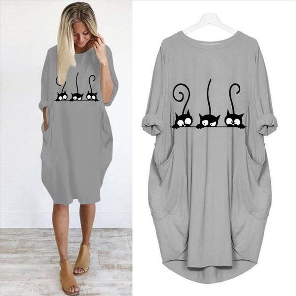 сексуальное платье весна лето новый шею длинным рукавом cute cat печать моды женщин платья вскользь сыпучие большие женщин размер, Black;gray
сексуальное платье весна лето новый шею длинным рукавом cute cat печать моды женщин платья вскользь сыпучие большие женщин размер, Black;gray