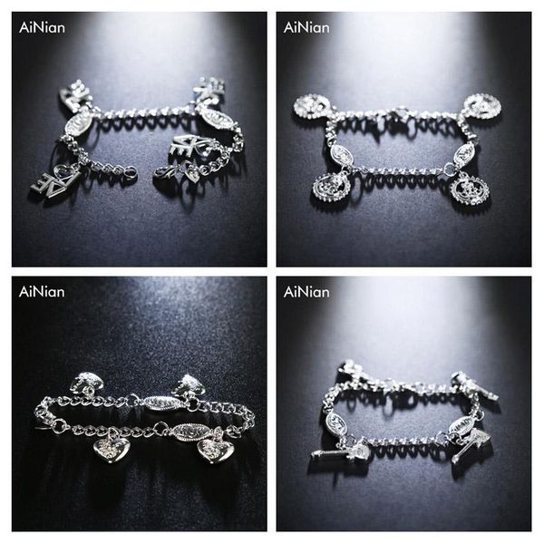 4pcs simple style silver plated charm bracelet jewelry gift wedding banquet wholesale quality, Black
4pcs simple style silver plated charm bracelet jewelry gift wedding banquet wholesale quality, Black