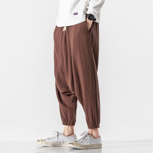 men's pants m-5xl plus size cotton linen loose stretchy waist casual ankle length japanese streetwear drop crotch man, Black
men's pants m-5xl plus size cotton linen loose stretchy waist casual ankle length japanese streetwear drop crotch man, Black