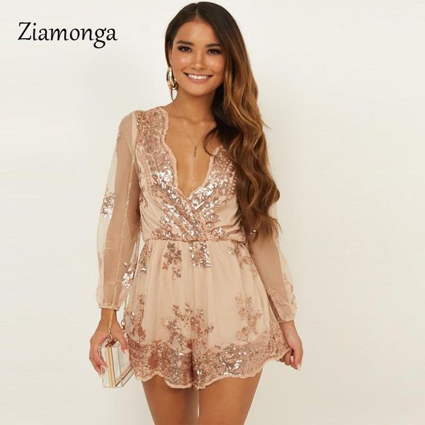 women's jumpsuits & rompers ziamonga spring women v collar sequins long sleeve gauze jumpsuit female sequined bling lace mesh bodysuit1, Black;white
women's jumpsuits & rompers ziamonga spring women v collar sequins long sleeve gauze jumpsuit female sequined bling lace mesh bodysuit1, Black;white