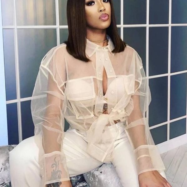 deat summer new long sleeve beige transparent blouse women casual mj032 201126, White
deat summer new long sleeve beige transparent blouse women casual mj032 201126, White