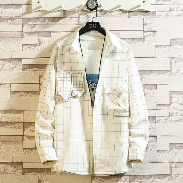 2021 new casual spring autumn plaid shirt men's pocket long sleeve japan style black white streetwear plus oversize m-5xl clothes hqeb, White;black
2021 new casual spring autumn plaid shirt men's pocket long sleeve japan style black white streetwear plus oversize m-5xl clothes hqeb, White;black