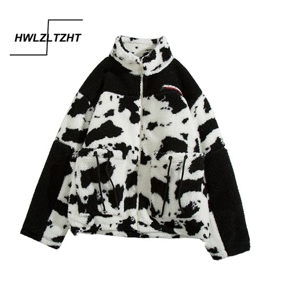 hwlzltzht lambswool coats for women cow print jacket streetwear zipper casual warm autumn winter harajuku coat female y201012, Black;brown
hwlzltzht lambswool coats for women cow print jacket streetwear zipper casual warm autumn winter harajuku coat female y201012, Black;brown