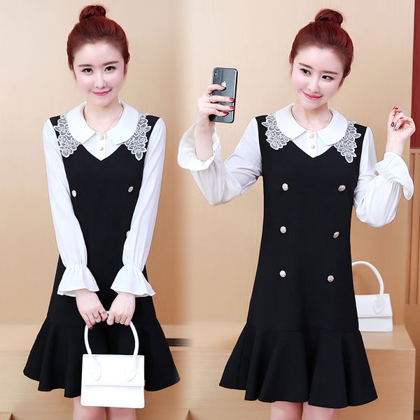women plus size dress blouses neck lace jumpers patchwork work dressed business wrzb, Black;gray
women plus size dress blouses neck lace jumpers patchwork work dressed business wrzb, Black;gray