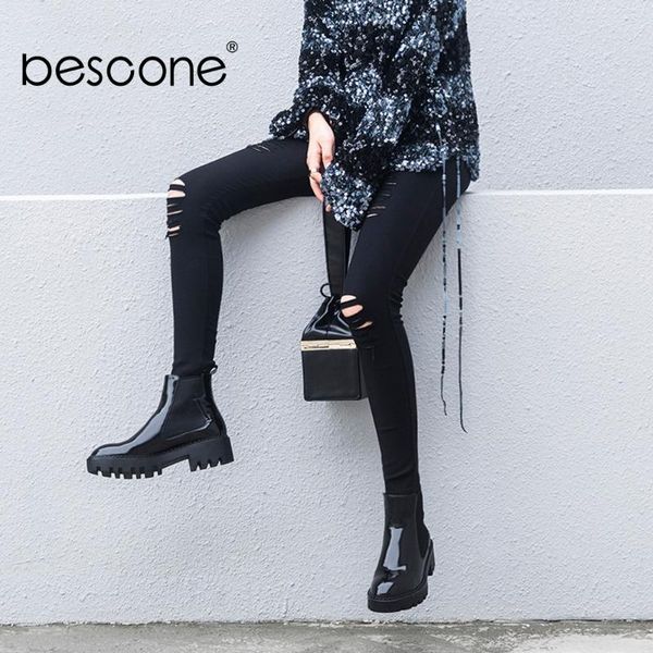 boots bescone casual women basic slip-on handmade round toe square heel shoes comfortable shallow med ladies bo298, Black
boots bescone casual women basic slip-on handmade round toe square heel shoes comfortable shallow med ladies bo298, Black