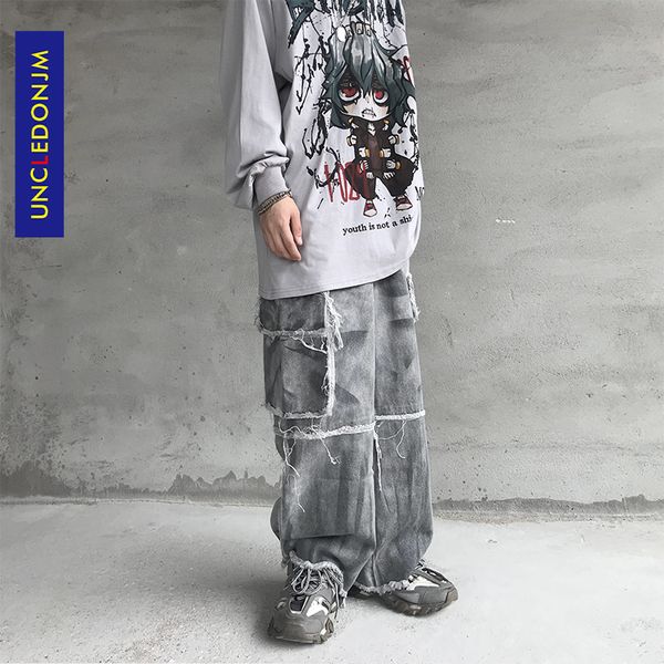 uncledonjm retro washed jeans elastic waist beggar wind high street destroy wash cargo pants vintage jeans mc-3071 q0105, Black;white
uncledonjm retro washed jeans elastic waist beggar wind high street destroy wash cargo pants vintage jeans mc-3071 q0105, Black;white