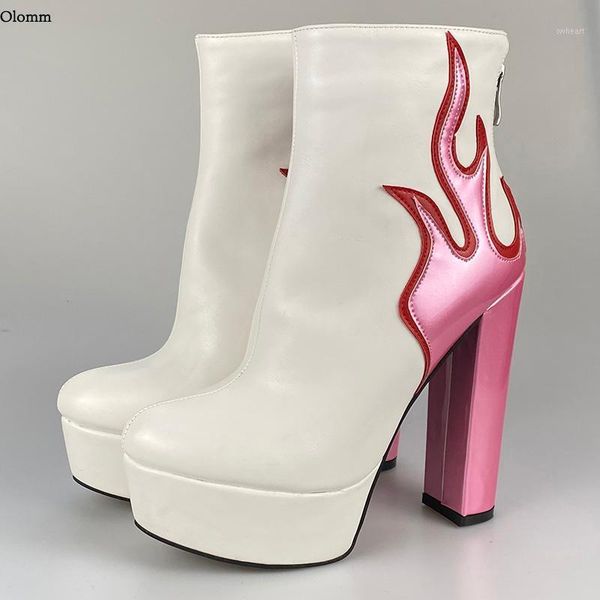 boots olomm women platform winter ankle flame pattern square heels round toe gorgeous white party shoes plus us size 5-151, Black
boots olomm women platform winter ankle flame pattern square heels round toe gorgeous white party shoes plus us size 5-151, Black
