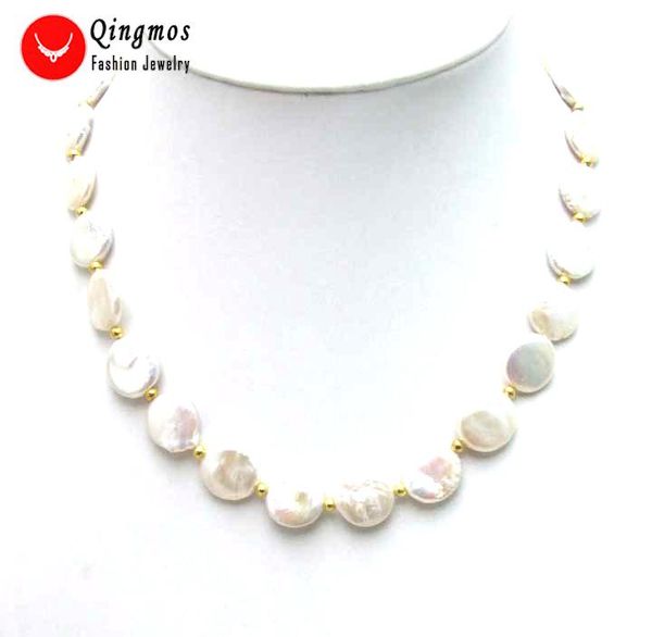 chokers qingmos natural white pearl necklace for women with 13-14mm coin fine jewelry 17" colar nec5228, Golden;silver
chokers qingmos natural white pearl necklace for women with 13-14mm coin fine jewelry 17" colar nec5228, Golden;silver