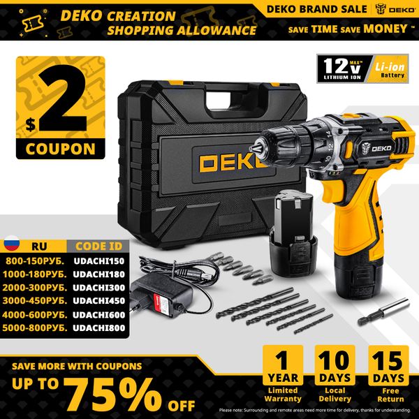 deko 12/16/20v max cordless drill electric screwdriver18+1 torque settings2-speeds3/8" keyless chuck power tools(dkcd series)
deko 12/16/20v max cordless drill electric screwdriver18+1 torque settings2-speeds3/8" keyless chuck power tools(dkcd series)
