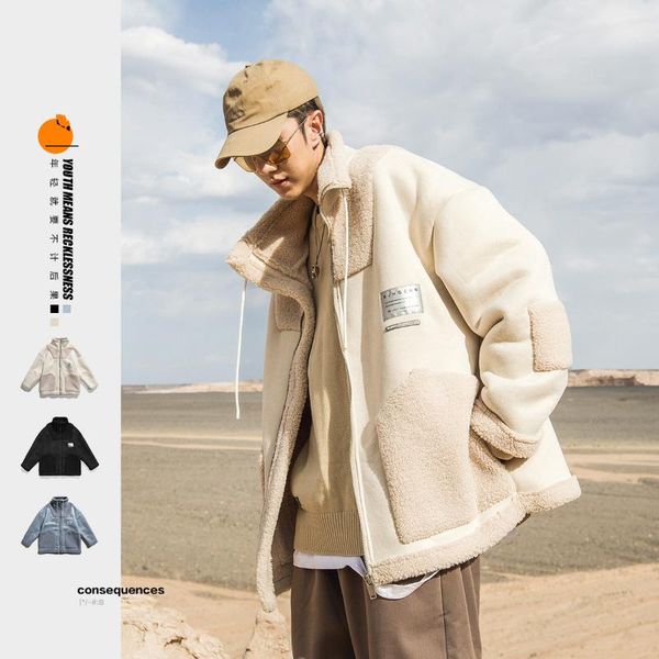winter suede jacket cotton jacket male couple lamb wool korean version of the trend of fur one loose cotton mens clothing, Black
winter suede jacket cotton jacket male couple lamb wool korean version of the trend of fur one loose cotton mens clothing, Black