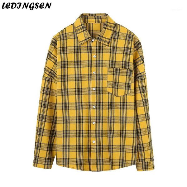 men's casual shirts ledingsen brand men shirt cotton loose long sleeve yellow plaid for camiseta hombre streetwear size 2xl1, White;black
men's casual shirts ledingsen brand men shirt cotton loose long sleeve yellow plaid for camiseta hombre streetwear size 2xl1, White;black