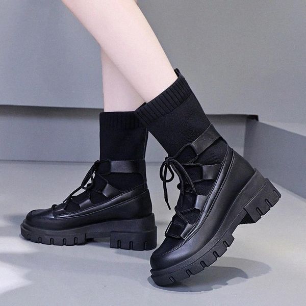 women mid calf boots ladies knitting motorcycle booties woman boots chunky heels comfortable shoes famele footwear winter #sc2n, Black
women mid calf boots ladies knitting motorcycle booties woman boots chunky heels comfortable shoes famele footwear winter #sc2n, Black