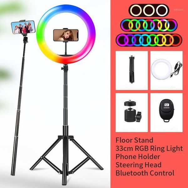 rgb rainbow ring light 33cm with bluetooth remote tripod stand phone clip for live dimmable selfie lamp pgraphy lighting kit1
rgb rainbow ring light 33cm with bluetooth remote tripod stand phone clip for live dimmable selfie lamp pgraphy lighting kit1