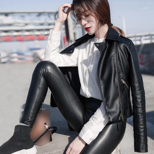 pu leather jacket women spring and summer motorcycle small leather jacket female short coat student korean slim outwear1, Black
pu leather jacket women spring and summer motorcycle small leather jacket female short coat student korean slim outwear1, Black
