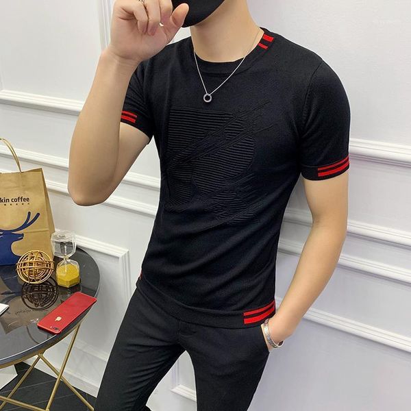 men's sweaters autumn short sleeve stripe knitting tshirt tee jacquard weave streetwear round t-shirt1, White;black
men's sweaters autumn short sleeve stripe knitting tshirt tee jacquard weave streetwear round t-shirt1, White;black