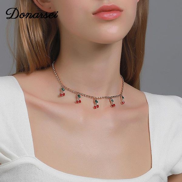chokers donarsei fashion iced out red cherry necklace for women cute full rhinestone clavicle chain jewelry gift, Golden;silver
chokers donarsei fashion iced out red cherry necklace for women cute full rhinestone clavicle chain jewelry gift, Golden;silver